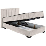 BED MET MATRAS 120 cm x 200 cm, textiel, houtmateriaal wit thumbnail 3