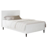 BED MET MATRAS 90 cm x 200 cm, crème textiel thumbnail 2