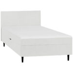 BED MET MATRAS 90 cm x 200 cm, crème textiel thumbnail 6