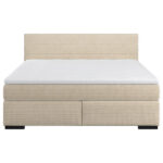 BED MET MATRAS 160 cm x 200 cm, hout, crèmekleurig textiel thumbnail 5
