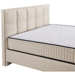 BED MET MATRAS 180 cm x 200 cm, textiel, houtmateriaal, crèmekleur thumbnail 5