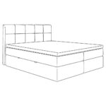 BED MET MATRAS 200 cm x 220 cm, hout, textiel, houten materiaal crèmekleur thumbnail 3