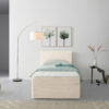 BED MET MATRAS 100 cm x 200 cm, hout, wit textiel