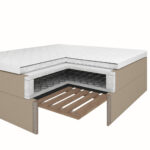 BED MET MATRAS 120 cm x 200 cm, gebakken textiel thumbnail 5
