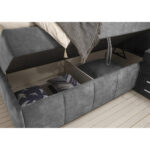 BED MET MATRAS 180 cm x 200 cm, grijs textiel thumbnail 5