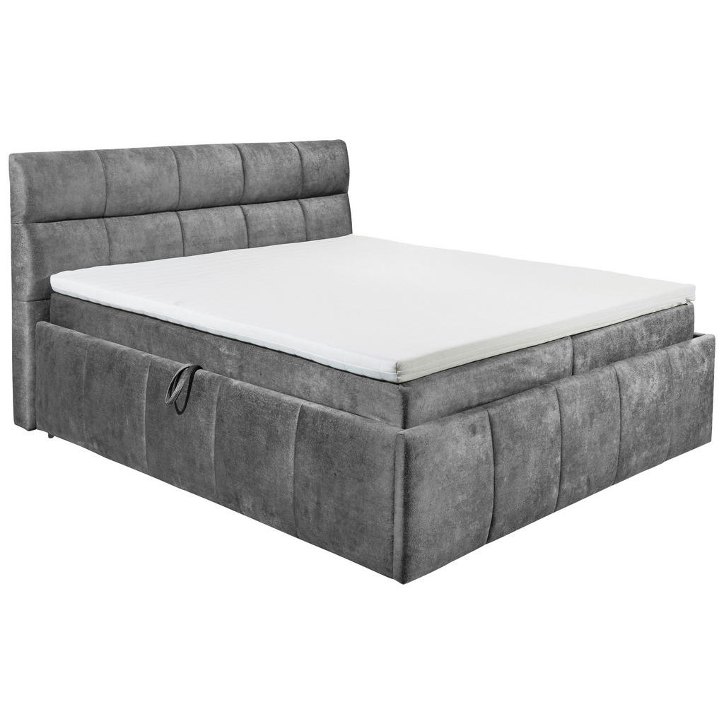 BED MET MATRAS 180 cm x 200 cm, grijs textiel