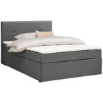 BED MET MATRAS 140 cm x 200 cm, hout, textiel, houtmateriaal grijs thumbnail 2