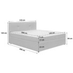 BED MET MATRAS 140 cm x 200 cm, hout, textiel, houtmateriaal grijs thumbnail 3