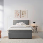 BED MET MATRAS 140 cm x 200 cm, hout, textiel, houtmateriaal grijs thumbnail 7