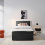 BED MET MATRAS 140 cm x 200 cm, hout, textiel, houtmateriaal grijs thumbnail 2