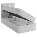 BED MET MATRAS 90 cm x 200 cm, hout, textiel, houtmateriaal grijs thumbnail 5