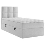BED MET MATRAS 90 cm x 200 cm, hout, textiel, houtmateriaal grijs thumbnail 7