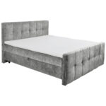 BED MET MATRAS 180 cm x 200 cm, textiel, materiaal hout grijs thumbnail 1
