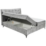 BED MET MATRAS 182 cm x 210 cm, textiel, materiaal hout grijs thumbnail 4