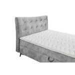 BED MET MATRAS 182 cm x 210 cm, textiel, materiaal hout grijs thumbnail 7
