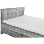 BED MET MATRAS 180 cm x 200 cm, textiel, materiaal hout grijs thumbnail 6