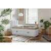 BED MET MATRAS 90 cm x 200 cm, hout, textiel, houtmateriaal grijs