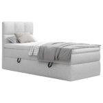 BED MET MATRAS 90 cm x 200 cm, hout, textiel, houtmateriaal grijs thumbnail 2