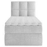 BED MET MATRAS 90 cm x 200 cm, hout, textiel, houtmateriaal grijs thumbnail 4