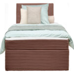 BED MET MATRAS 100 cm x 200 cm, hout, textiel antiekroze thumbnail 5