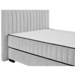 BED MET MATRAS 140 cm x 200 cm, textiel, materiaal hout lichtgrijs thumbnail 3