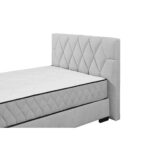 BED MET MATRAS 140 cm x 200 cm, textiel, materiaal hout lichtgrijs thumbnail 7