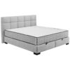 BED MET MATRAS 180 cm x 200 cm, textiel, materiaal hout lichtgrijs