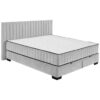 BED MET MATRAS 180 cm x 200 cm, textiel, materiaal hout lichtgrijs