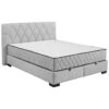 BED MET MATRAS 160 cm x 200 cm, textiel, materiaal hout lichtgrijs