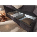 BED MET MATRAS 180 cm x 200 cm, textiel, materiaal hout donkerbruin thumbnail 3