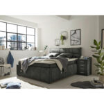 BED MET MATRAS 180 cm x 200 cm, donkergroen textiel thumbnail 2