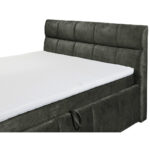 BED MET MATRAS 180 cm x 200 cm, donkergroen textiel thumbnail 3