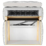 BED MET MATRAS 90 cm x 200 cm, hout, textiel, houtmateriaal donkergroen thumbnail 3
