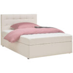 BED MET MATRAS x, hout, crème textiel thumbnail 2