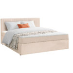 BED MET MATRAS x, hout, crème textiel thumbnail 2