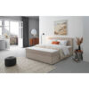 BED MET MATRAS x, hout, crème textiel