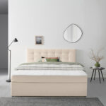 BED MET MATRAS x, hout, crème textiel thumbnail 7