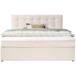 BED MET MATRAS x, hout, crème textiel thumbnail 6