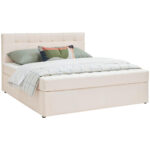 BED MET MATRAS x, hout, crème textiel thumbnail 2