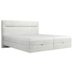 BED MET MATRAS 140 cm x 200 cm, hout, textiel, houten materiaal crèmekleur thumbnail 5