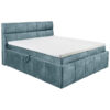 BED MET MATRAS 180 cm x 200 cm, blauw textiel