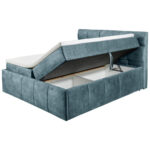 BED MET MATRAS 180 cm x 200 cm, blauw textiel thumbnail 4