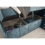 BED MET MATRAS 180 cm x 200 cm, blauw textiel thumbnail 5
