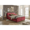 BED MET MATRAS 180 cm x 200 cm, textiel, houtmateriaal rood
