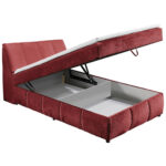 BED MET MATRAS 120 cm x 200 cm, textiel, houtmateriaal rood thumbnail 5