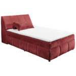 BED MET MATRAS 120 cm x 200 cm, textiel, houtmateriaal rood thumbnail 7