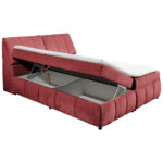 BED MET MATRAS 160 cm x 200 cm, textiel, houtmateriaal rood thumbnail 5
