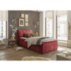 BED MET MATRAS 120 cm x 200 cm, textiel, houtmateriaal rood