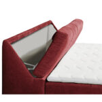 BED MET MATRAS 120 cm x 200 cm, textiel, houtmateriaal rood thumbnail 3