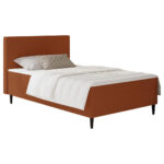 BED MET MATRAS 90 cm x 200 cm, rood textiel thumbnail 2
